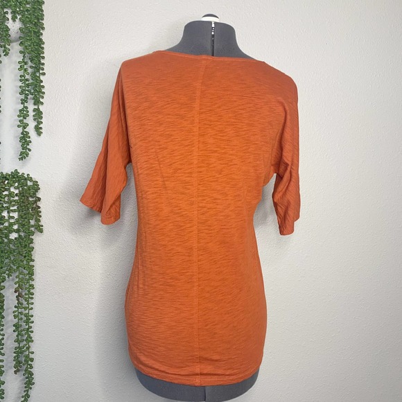 J. Crew Orange Crochet Knit Half Sleeve Scoop Neck Top Women's Size Small S - Picture 4 of 8